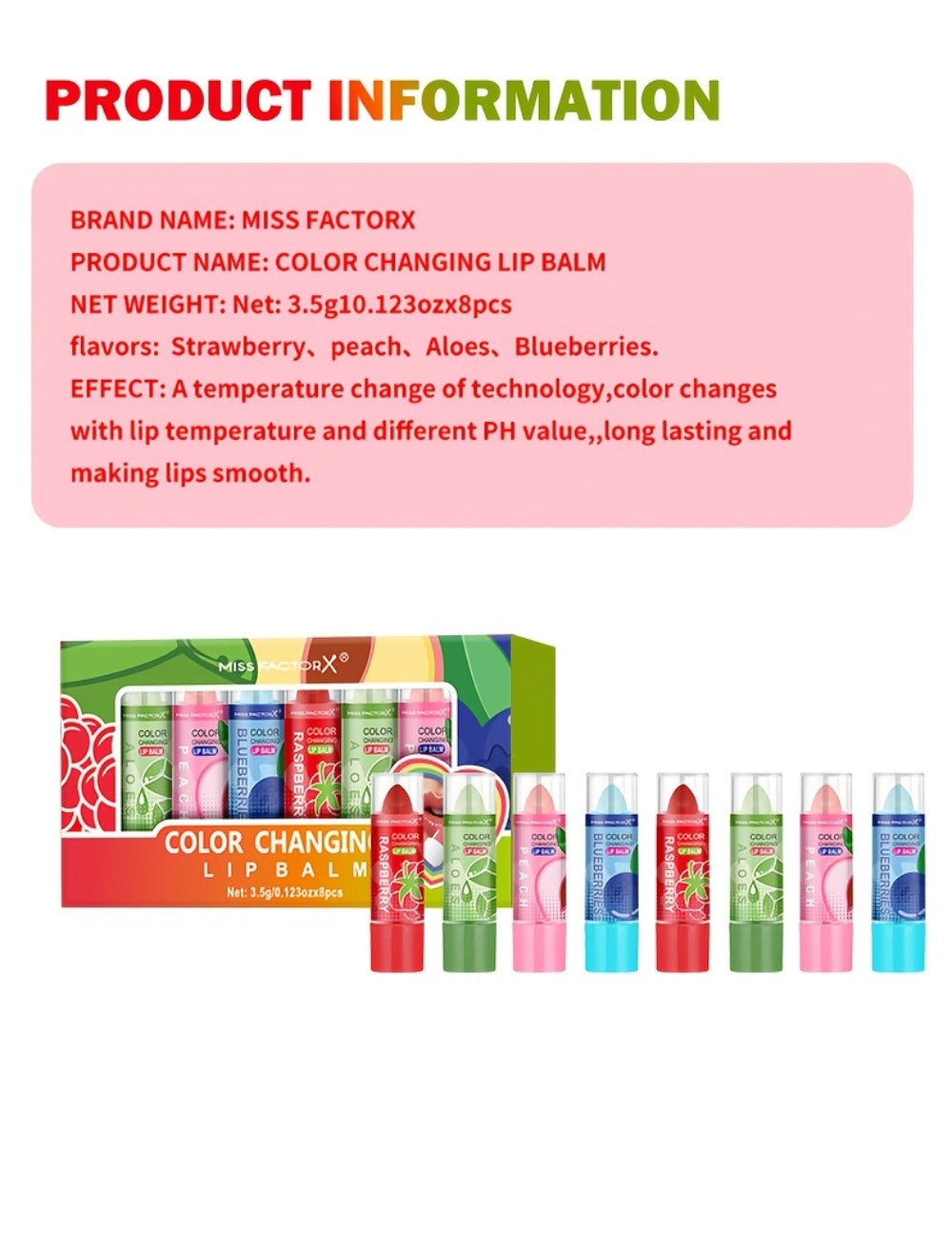 Color Changing Lipstick Set 8 Pcs – pH-Reactive Mood Lip Color, 12-Hour Long-Lasting Wear, Moisturizing Anti-Transfer Formula, Personalized Shades Lip Gift Set for Women & Teen Gir - product image 17