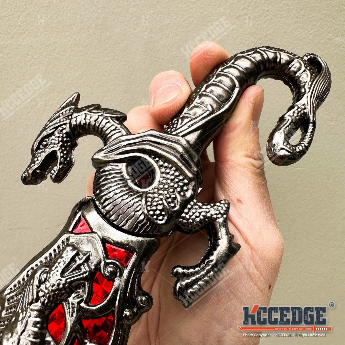 9" Dragon Cosplay Collectible Dagger, 440 Stainless Steel, Historical Replica for Display & Medieval Fair Props – Medieval Fantasy Fixed Blade Knife with - product image 22