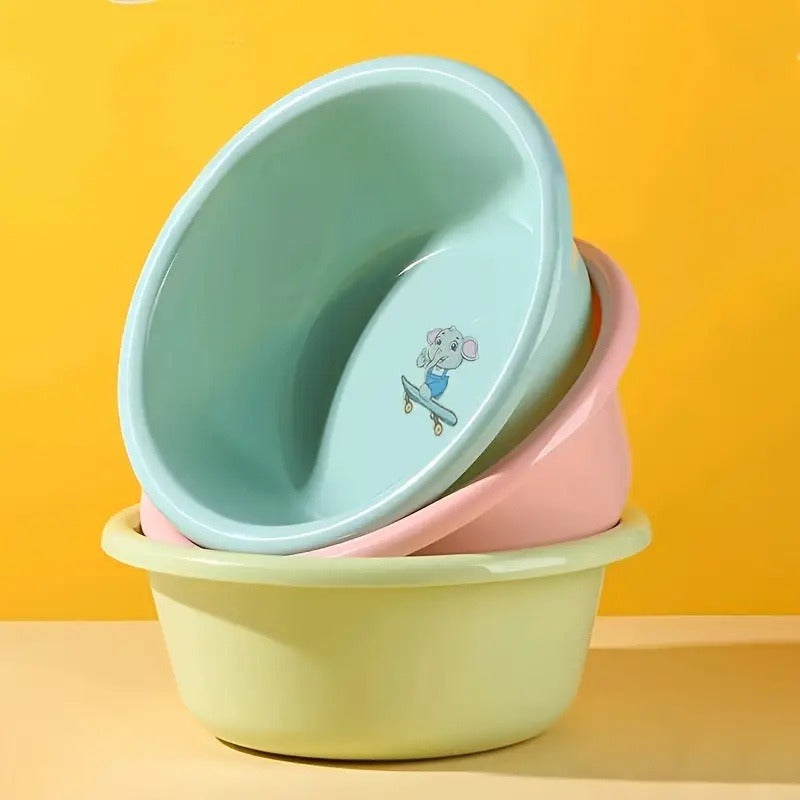 Plastic Wash Basin 12 Quart Stackable Round Tub | Portable Household Washing Bowl for Kitchen, Camping, Face Washing, Fruit & Vegetable Cleaning, Dish Washing & Bottle Rinsing, 4 Colors, Small to Oversized