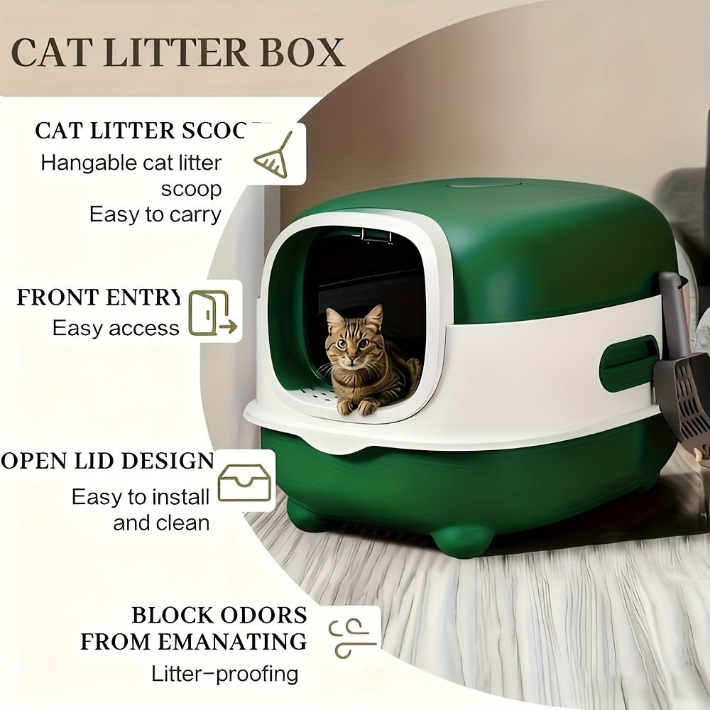 Collapsible Top Entry Design, Splash-Proof Walls, Space-saving Size for Small Spaces, Suitable for Kittens and Adult Cats – Enclosed Cat Litter Box with Odor - product image 21