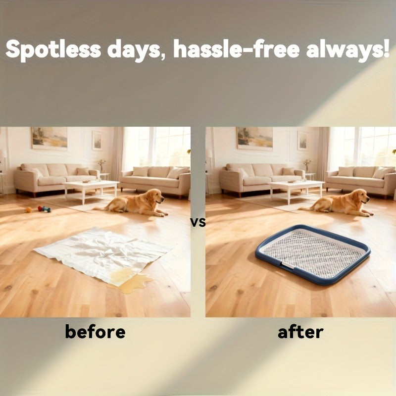 Indoor Dog Potty Tray with Removable Grating – Leak-Proof Puppy Training Toilet, Washable Pee Pad Holder for Apartments, Easy Clean Dog Bathroom, 7 Colors - product image 21