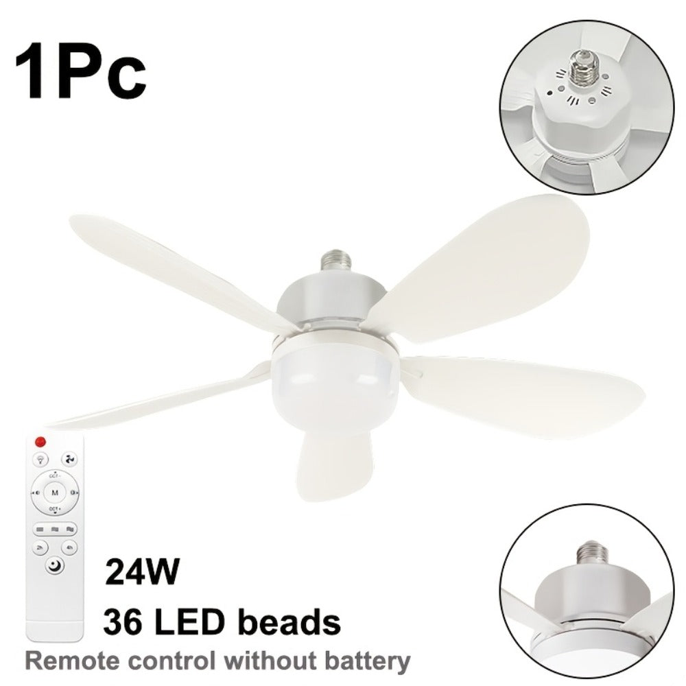 Ceiling Fan with Light and Remote Control | 5-Blade 20 Inch 3-Speed 3-Color Dimmable LED Fan Light | Timing Mute E26/E27 Screw-In Easy Install for Kitchen Living Room Bedroom - product image 4