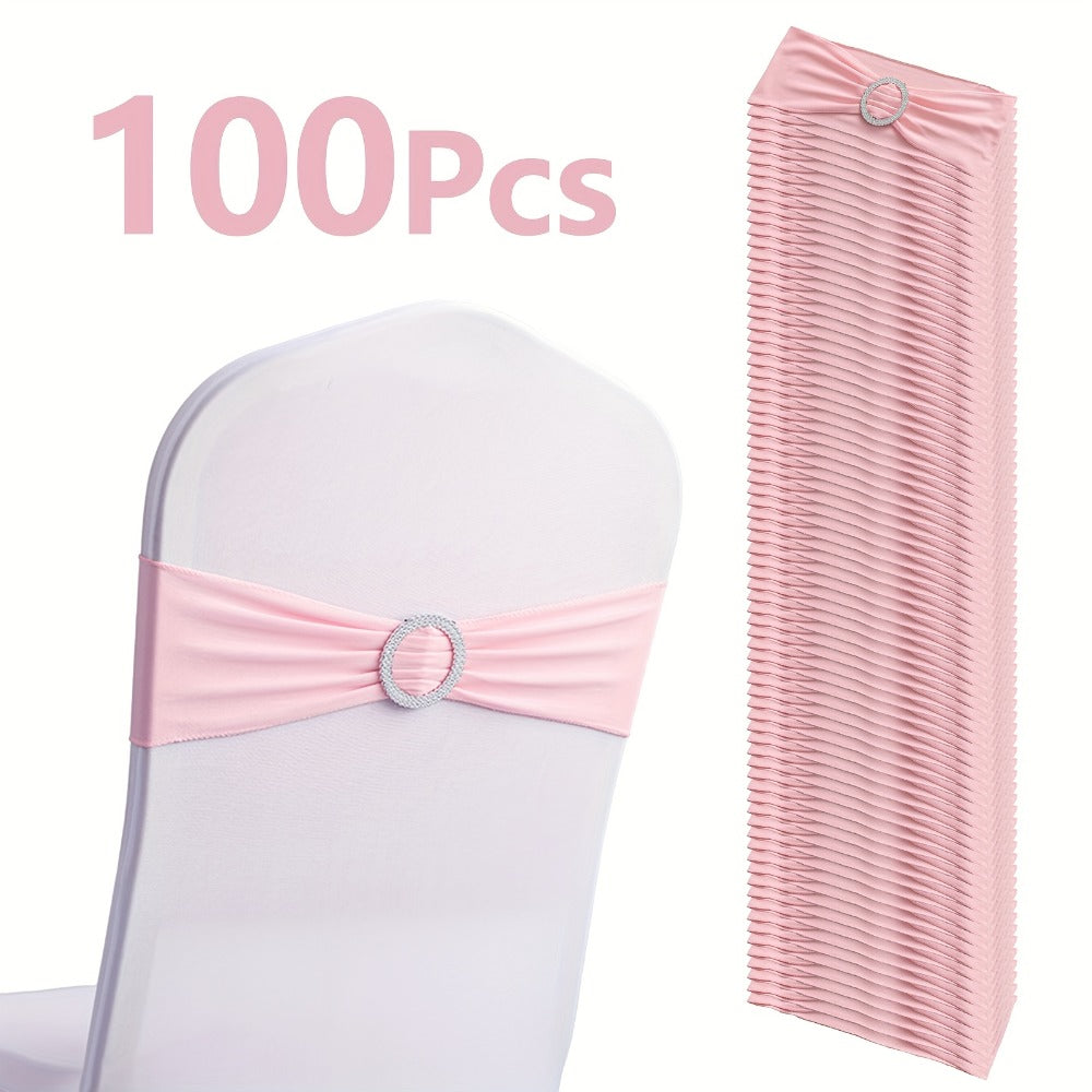 Chair Sashes for Wedding 100pcs Stretch Spandex Elastic Chair Sash Bands with Buckle for Dining Chairs Banquet Party Event Decor - Bulk Set Multiple Colors - product image 7