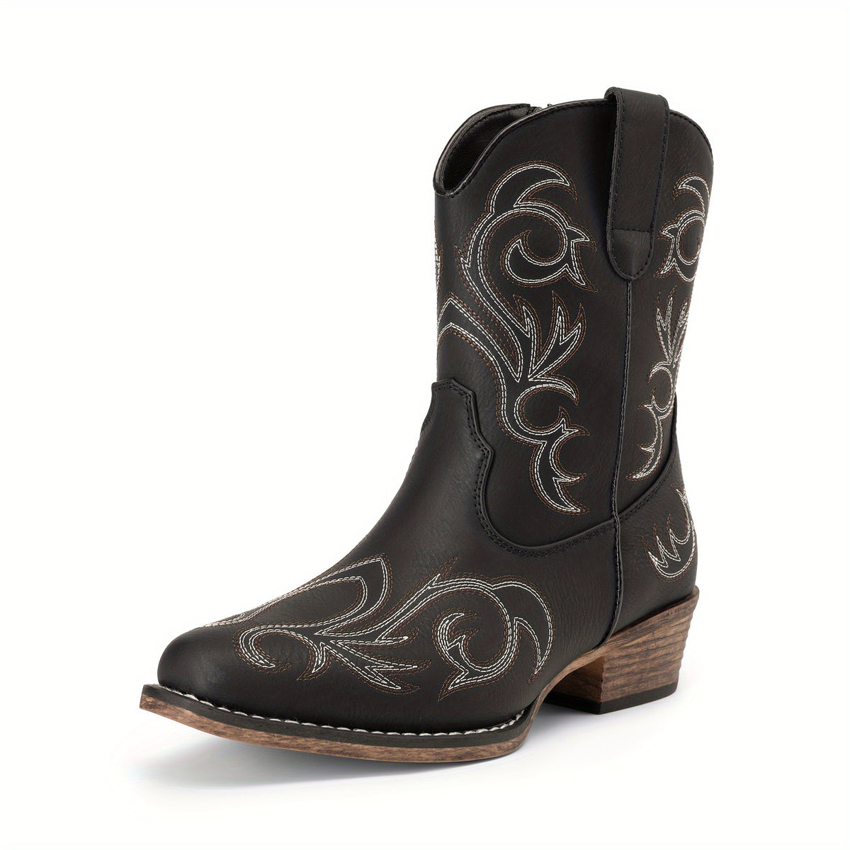 Women Cowboy Boots Ankle Boots Vintage Embroidered Geometric Pattern High-Top Cowboy Boots Western Retro Boot Comfortable Square Toe Elegant Classic Cool Brand - product image 3