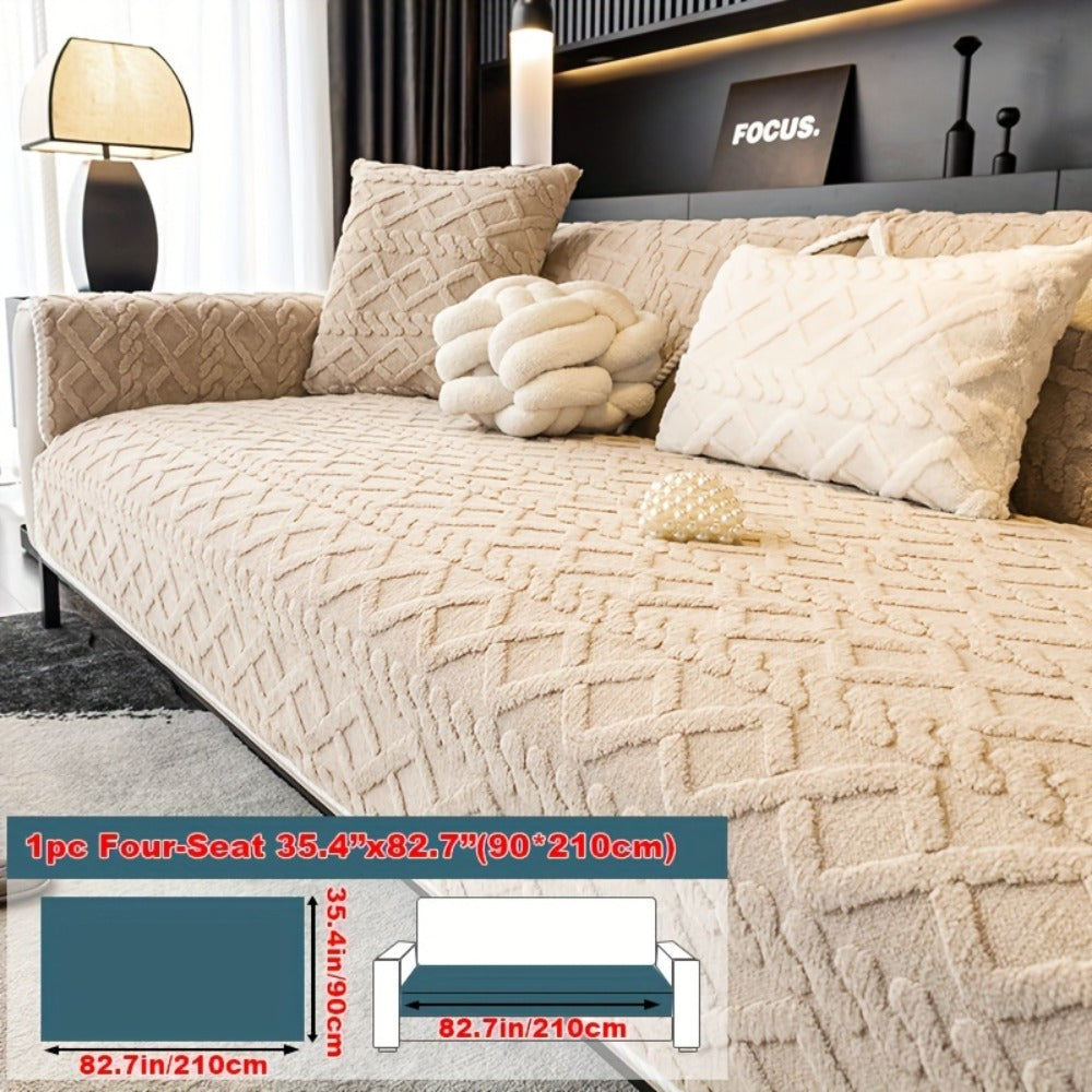 Plush Sofa Cover Couch Cover | Anti-Slip Pet Dog Friendly Velvet Sofa Mat, Single Two Three Four Seat, Backrest Armrest Pillow Cover, Living Room Bedroom Decor - product image 32