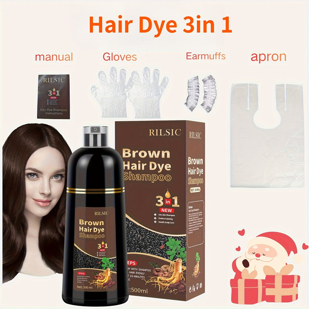 3-in-1 Hair Color & Gray Coverage Shampoo Ammonia-Free Natural Herbal Formula — Colors Covers & Cleanses in Minutes, 30-Day Lasting Color, 16.91oz / 500ml for Men & Women All Hair  - product image 14