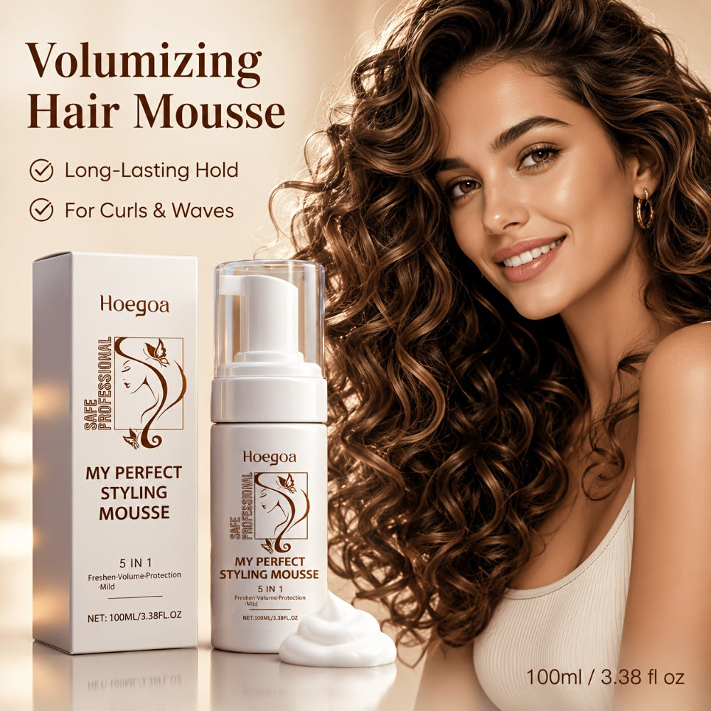 Hair Styling Mousse with Mint Extract & Hyaluronic Acid — Long-Lasting Flexible Hold, Moisturizing Mild Formula, Frizz Control, Volume & Shine for All Hair Types, Women, 100ml — Gi - product image 2