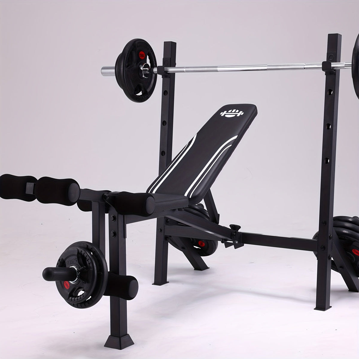 Adjustable Weight Bench Set – 3-Second Fast Fold, Full Body Strength Training for Press, Curl & Squat Exercises – Collapsible Home Gym Workout Bench with Squat Rack, Leg Developer & Preacher Curl Pad