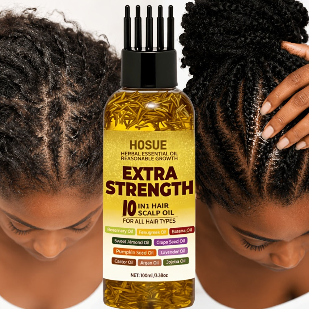 Hair Growth Oil 10-in-1 Botanical Herbal Blend Batana Rosemary Fenugreek Castor Red Onion Ginseng Turmeric Pumpkin Seed Nourishes Strengthens Shines All Hair Types 3.38oz - product image 10