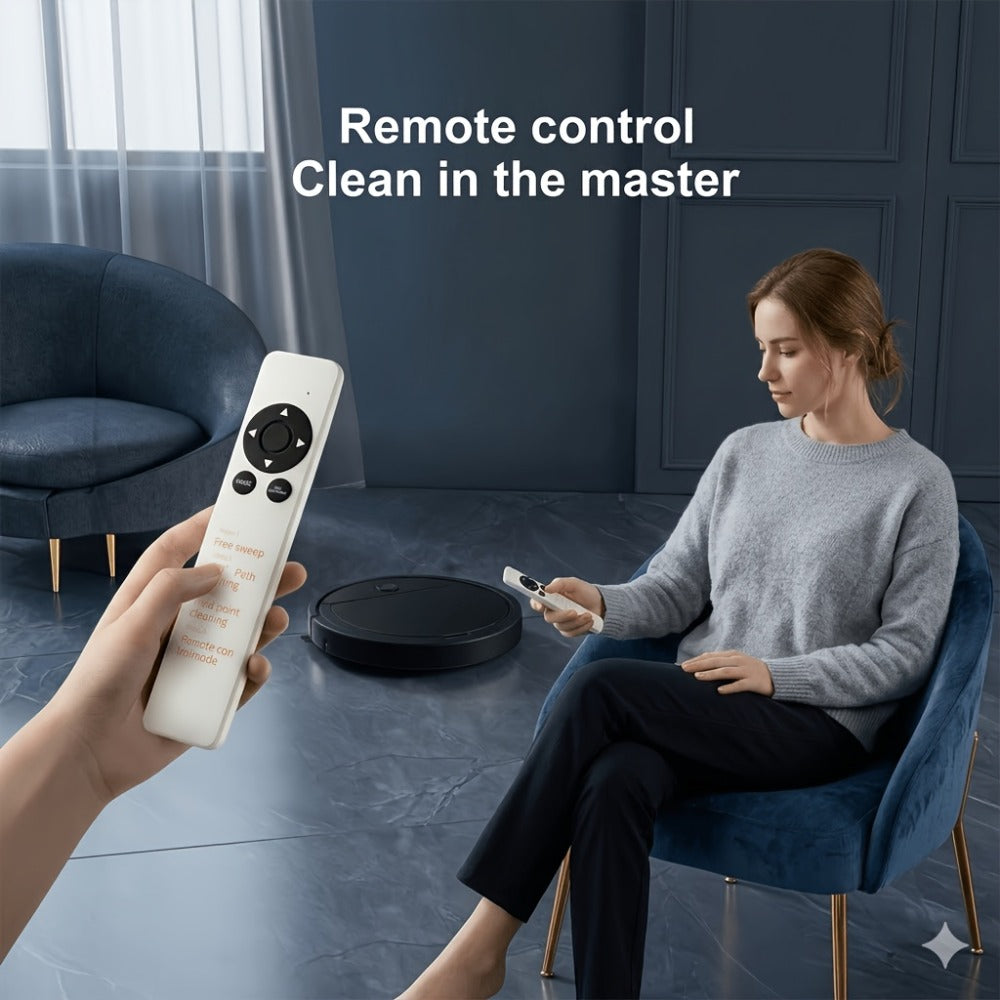 2000Pa Robot Vacuum Cleaner 150-Min Battery – Multifunctional Auto Floor Cleaner for Pet Hair, Dust & Paper Debris, Smart Robotic Vacuum for Hardwood, Tile & Carpet, Black & White - product image