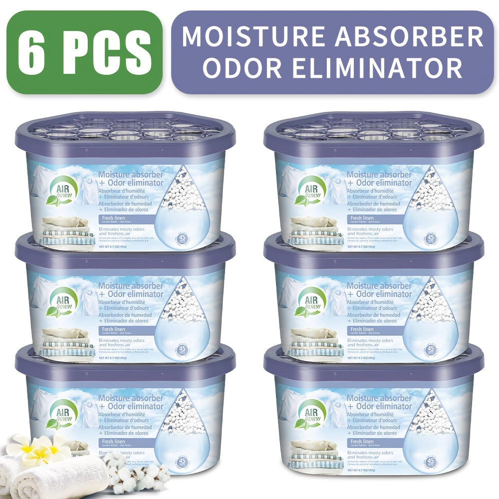 Moisture Absorber Dehumidifier Box 6-Pack – Odor Eliminator & Humidity Controller for Closet, Bathroom, Kitchen, Pantry, Boat & RV – Lavender Vanilla, Fresh Linen, Jasmine Blossom, - product image 12