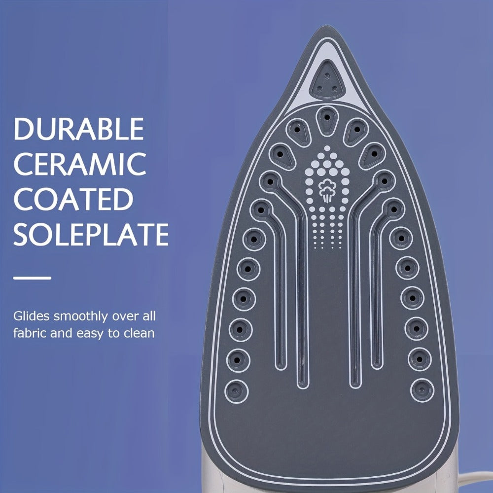 Steam Clothes Iron with Ceramic Coated Soleplate – Precision Thermostat, 3-Way Auto-Off, Self-Cleaning, Anti-Calcium & Anti-Drip, Lightweight Travel & Home Garment Iron - product image 9