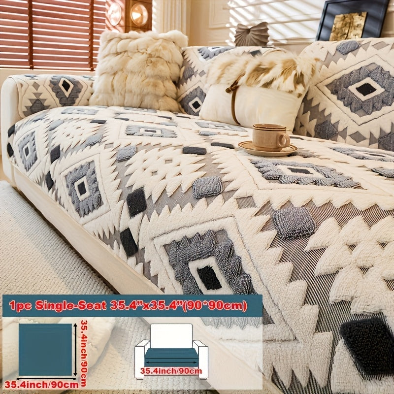 Thick Plush Sofa Cover Non-Slip Pet Friendly Machine Washable Couch Slipcover Furniture Protector for Living Room Bedroom Office Armrest to 4-Seat Multiple Colors - product image 33