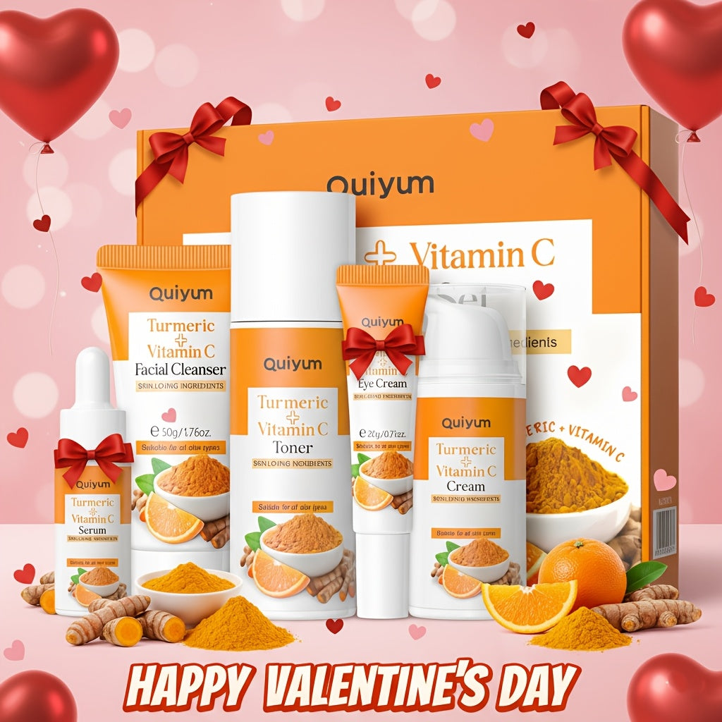 5-in-1 Turmeric Vitamin C Skincare Set Facial Cleanser Serum Face Cream Eye Cream Toner Brightening Anti-Aging Gift Set for Women - product image 11