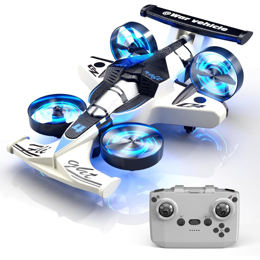 2-in-1 Remote Control Racing Car & Quadcopter One-Key Takeoff 360° Aerial Flips Stable Hover Durable Foam Body Indoor Outdoor Gift for Boys Girls Age 6+ Red - product image