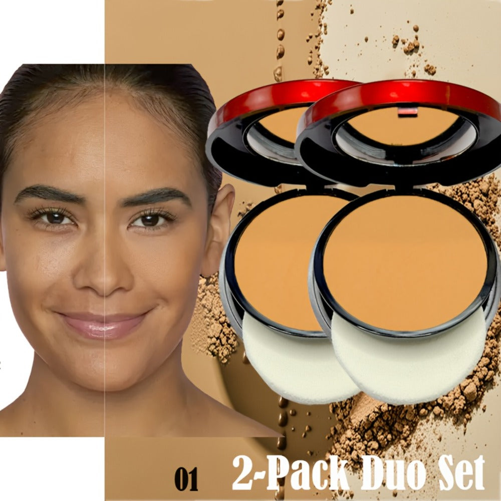 Pressed Powder Foundation Contour Matte Ful1l Coverage Oil Control Waterproof | 6 Shades Light to Dark | Blending Puff Included | 1-Pack & 2-Pack Duo Set Available - product image 13