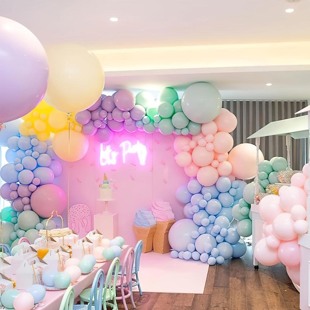 Pastel Balloon Set 370pcs – 10 & 5 Inch Macaron Latex Balloons with Wreath Kit for Birthday Party, Wedding, Graduation & Celebration Decorations - product image 7