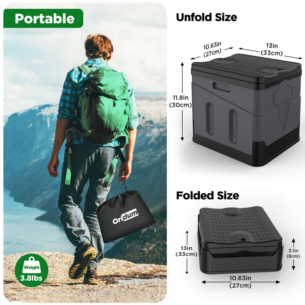 Travel-friendly Folding Camping Toilet with Carry Bag & 12 Waste Bags – Ventilated Easy-Clean Commode for Camping, Hiking, Boating, Road Trips, Festivals - product image 2