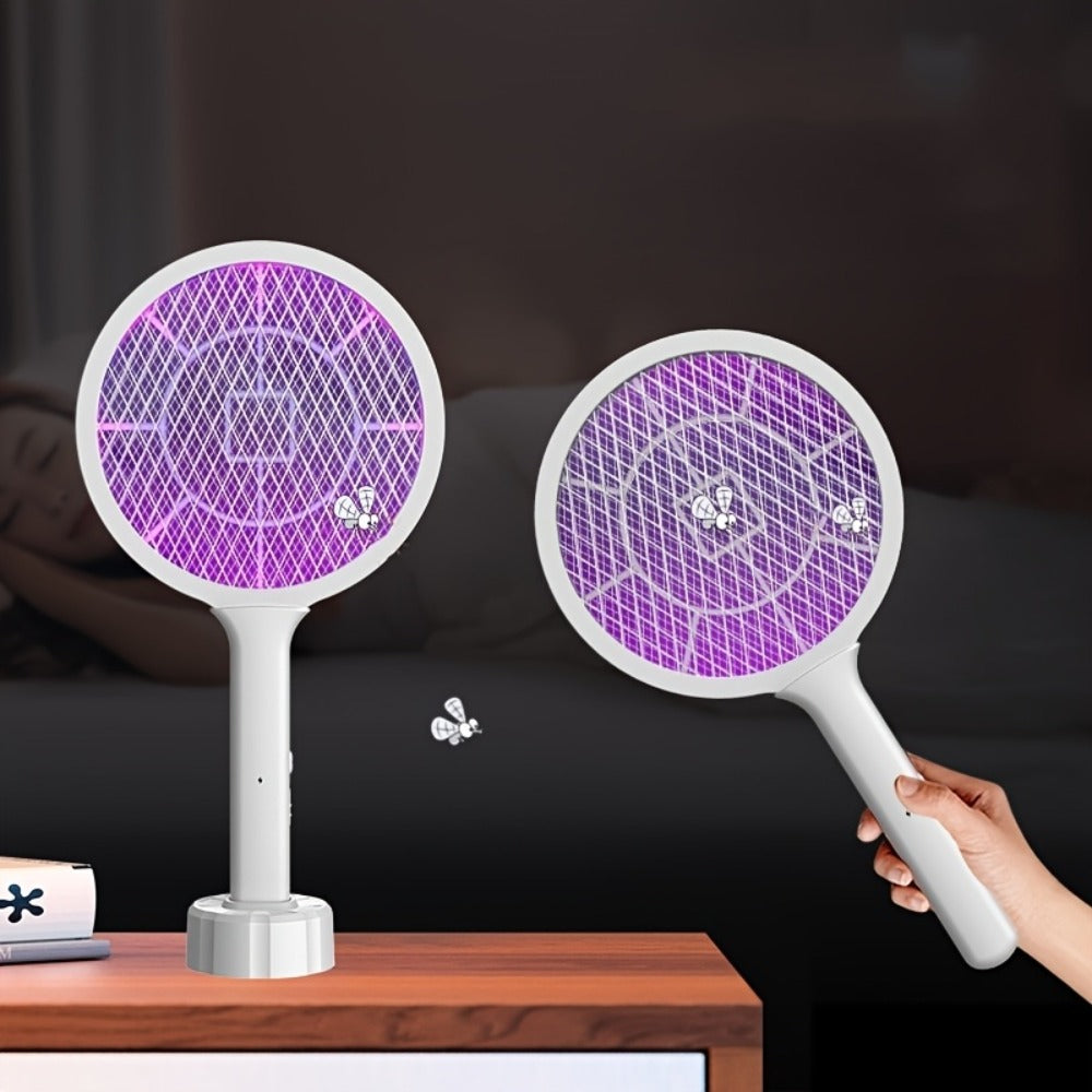 Electric Mosquito Swatter Racket Bug Zapper with LED Night Light & USB Charging, Handheld Insect Killer with Base Stand, Dual Mode Mosquito Lure Lamp for Home, Office & Outdoor Use - product image 5