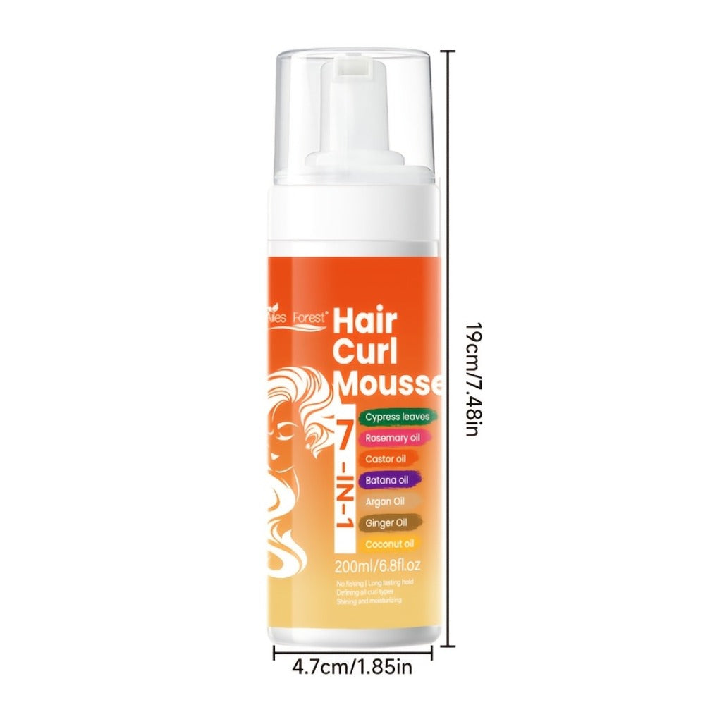 Curl Defining Hair Foam Mousse 200ml Moisturizing Smoothing Styling for Natural Fluffy Elastic Curls | Frizz Control for Wavy Coily Hair | Men & Women 6.76oz - product image 4