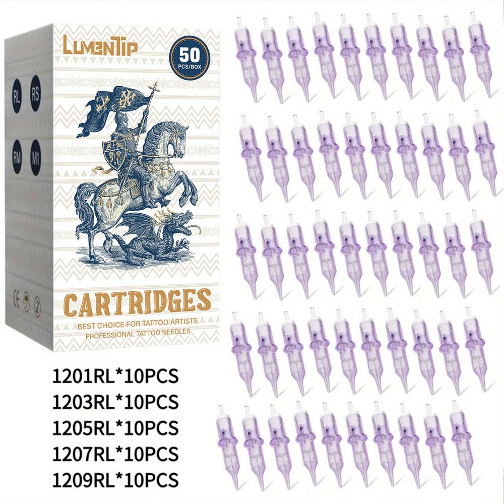 Tattoo Cartridge Needles 50pcs Mixed #12 Lumentip — RL RS RM M1 Stainless Steel, Safety Membrane, Universal Fit for All Tattoo Machines & Pens, Artists & Beginners - product image 12