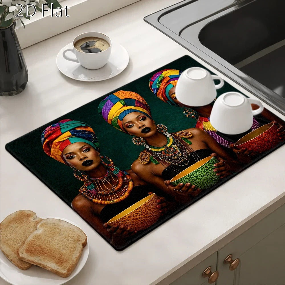 Stove Protector Mat African Tribal Pattern | Heat-Resistant Cooktop Cover for Gas Stove Induction Cooker & Oven | Reusable Non-Slip Kitchen Mat | Glass Countertop Washer Dryer Top  - product image 6