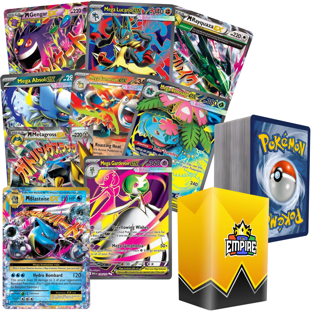 Mega EX Bundle 100+ Cards – 1 Guaranteed Mega EX + 10 Holos & Rares – Authentic TCG Gift for Kids Teens & Collectors – TCG Empire Storage Box - product image 4