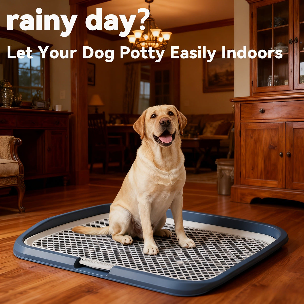 Indoor Dog Potty Tray with Removable Grating – Leak-Proof Puppy Training Toilet, Washable Pee Pad Holder for Apartments, Easy Clean Dog Bathroom, 7 Colors - product image