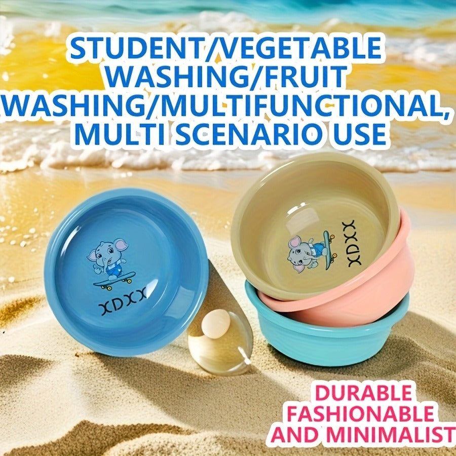 Plastic Wash Basin 12 Quart Stackable Round Tub | Portable Household Washing Bowl for Kitchen, Camping, Face Washing, Fruit & Vegetable Cleaning, Dish Washing & Bottle Rinsing, 4 Colors, Small to Oversized