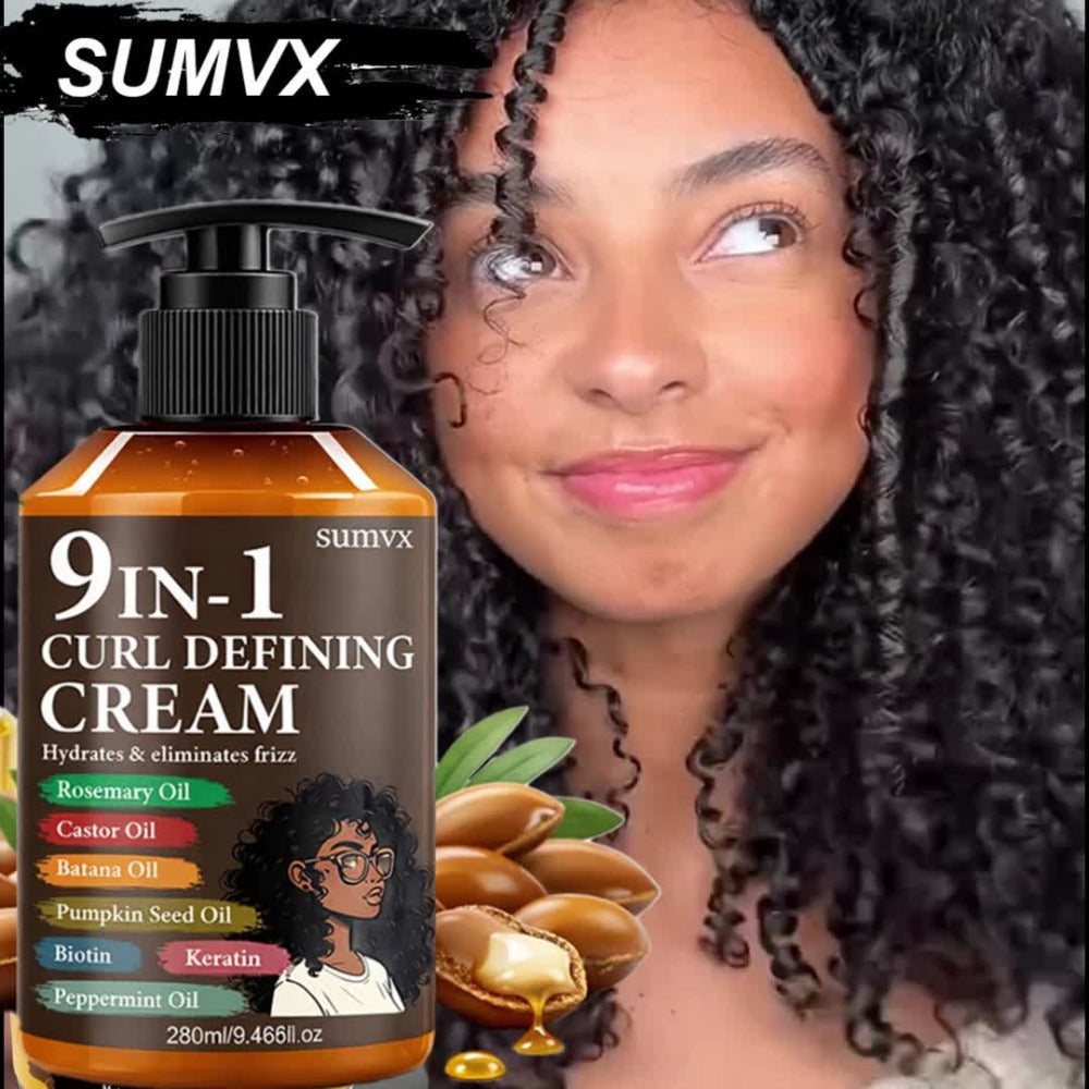 Curl Defining Cream 9-in-1 for Wavy Curly Hair 9.468 fl oz Frizz Control Moisturizing Long-Lasting Hold Non-Greasy Unisex Multi-Benefit Styling Cream Defined Bouncy Healthy-Looking - product image 11