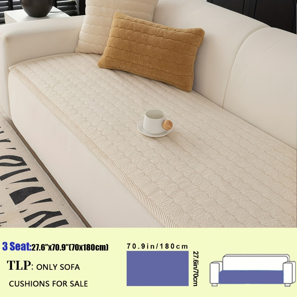 Plush Sofa Cover Bohemian Style Thickened Short Plush Non-Slip Machine Washable Pet Friendly Sofa Slipcover for Living Room Bedroom Office - Armrest Pad to 4 Seater - product image 11