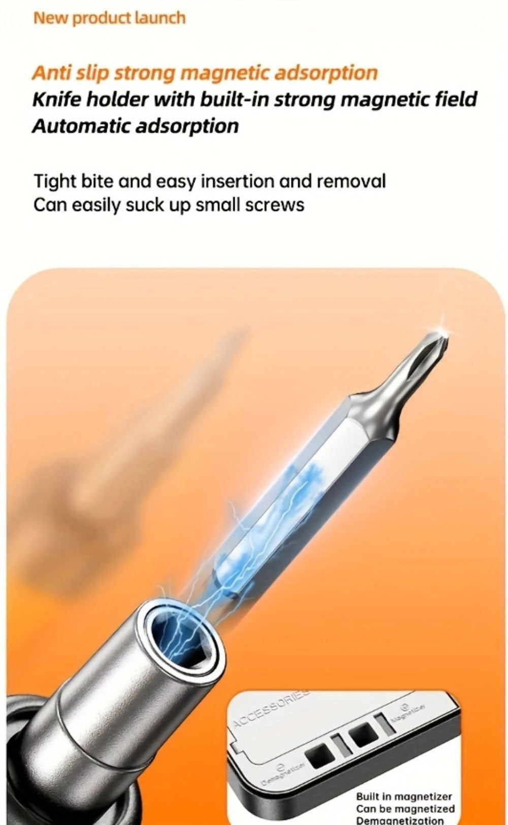 Electric Screwdriver Set 48-in-1, Cordless USB Rechargeable Precision Repair Kit with 38 Magnetic Bits for Phone, Laptop, Camera, Watch - product image 15