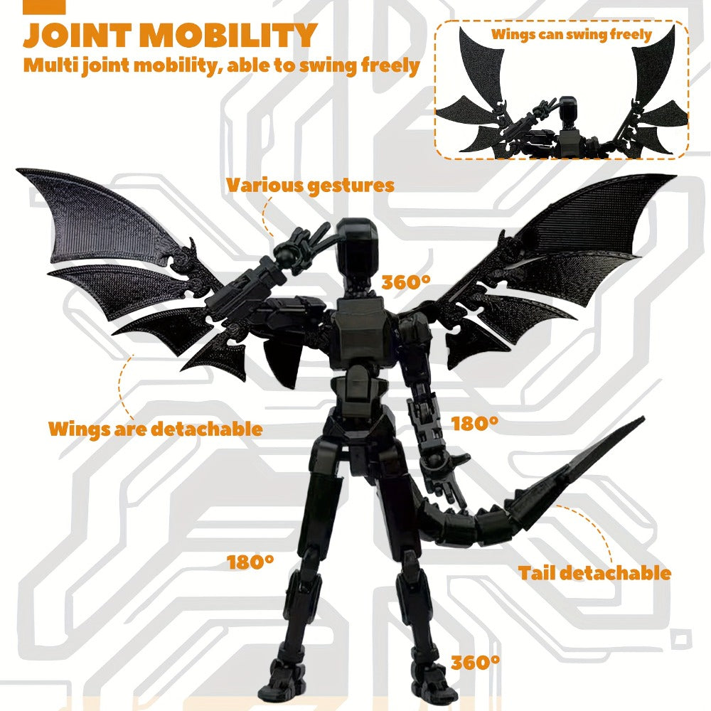 3D Printed Dragon Figurine 2-Piece Set | Articulated Flying Dragon with Movable Wings Poseable Fantasy Sculpture 4 Colors Desk Decor Gift for Gamers Adults Kids