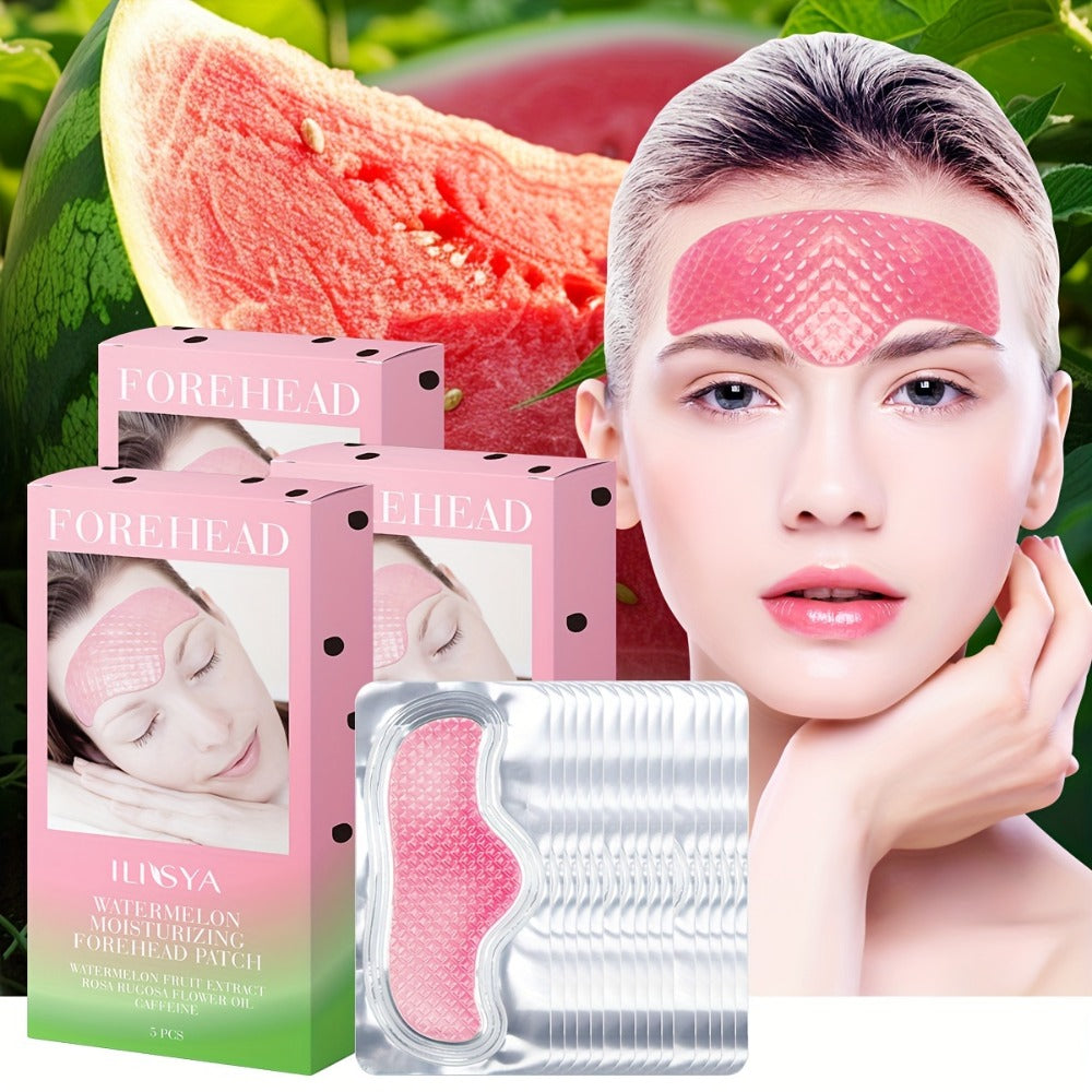 Watermelon Forehead Patches 15pcs Caffeine Collagen Niacinamide Ultra Hydrating Moisturizing Brightening De-Puffing Daily Facial Skin Care for Women All Skin Types - product image 8