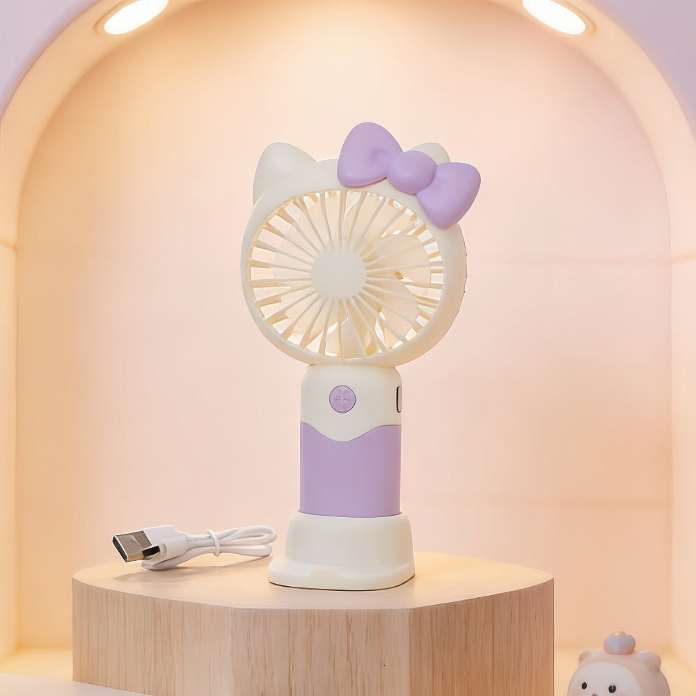 Hello Kitty Mini Fan USB Rechargeable Handheld Portable | Cute Sanrio Detachable Desktop Electric Fan for Girls Kids | 2-in-1 Handheld & Desk Fan for Travel Office School Home | Bl - product image 2