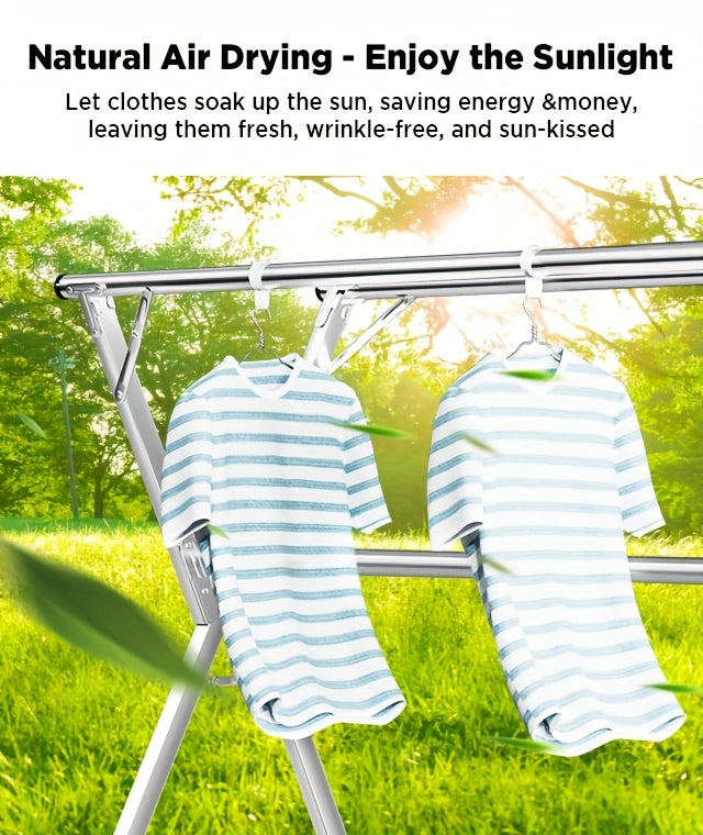 Clothes Drying Rack 63" and 78.7" Two Types, Retractable Length and Folding Outdoor Indoor Use Durable Metal Drying Rack, Drying Rack Clothing Collapsible - product image 17