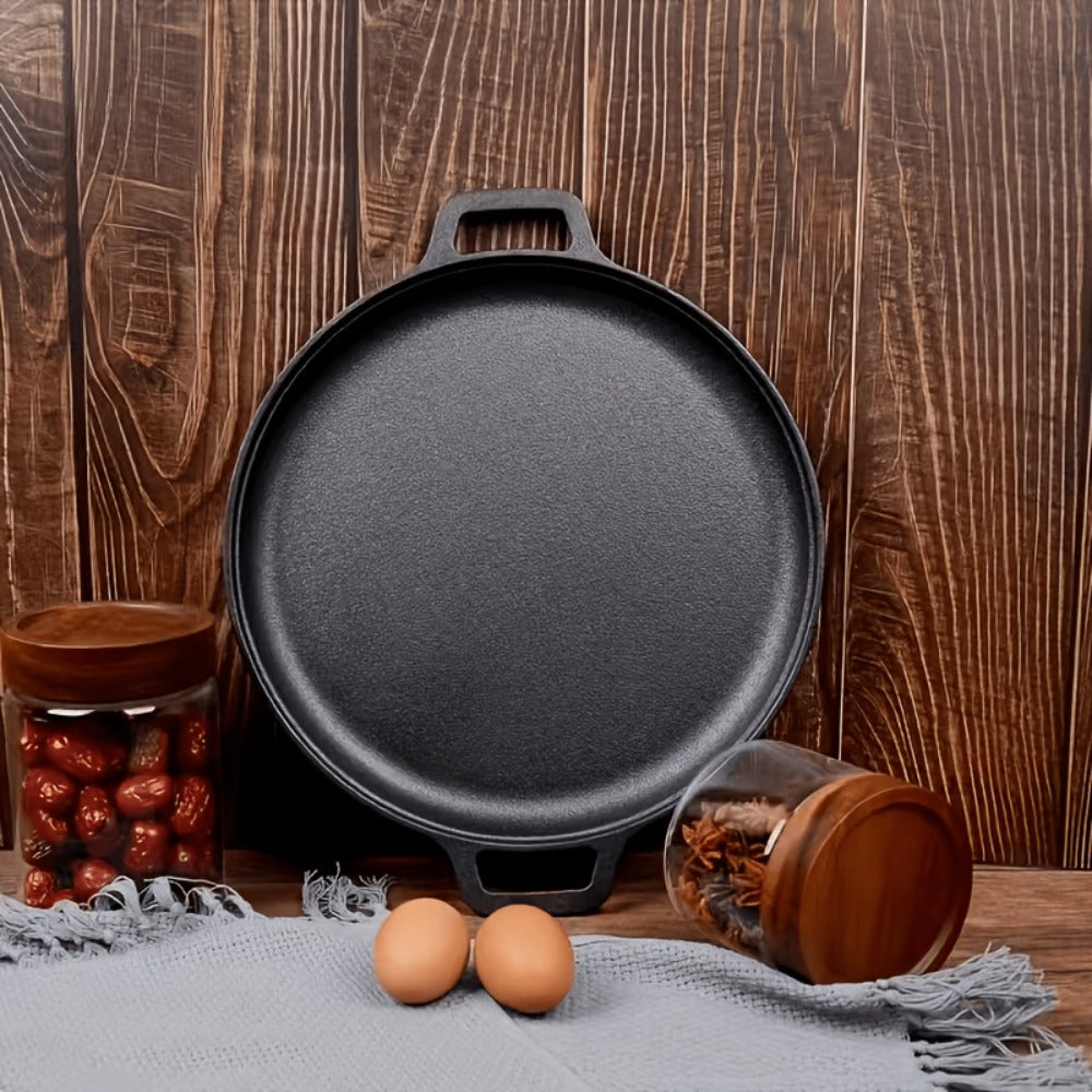 Cast Iron Skillet 11 Inch Pre-Seasoned Round Grill Pan with Dual Loop Handles – Even Heating for Oven, Stovetop, Campfire & Grill | Heavy-Duty Kitchen Cookware for Pizza, Steak & M - product image 3