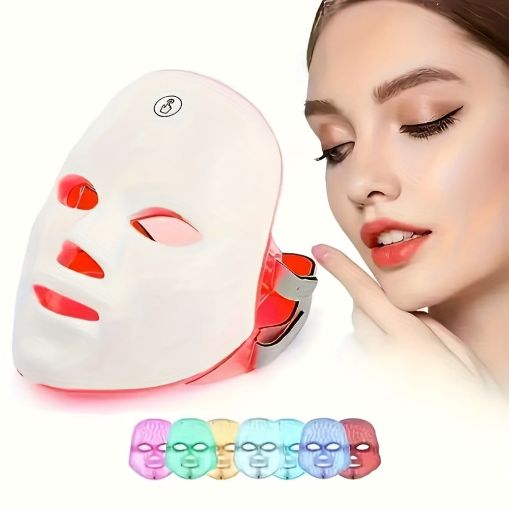LED Facial Beauty Device 7-Color Light Therapy Portable At-Home Skincare Tool — USB Rechargeable Skin Rejuvenation Anti-Aging Face Care Gift for Women - product image