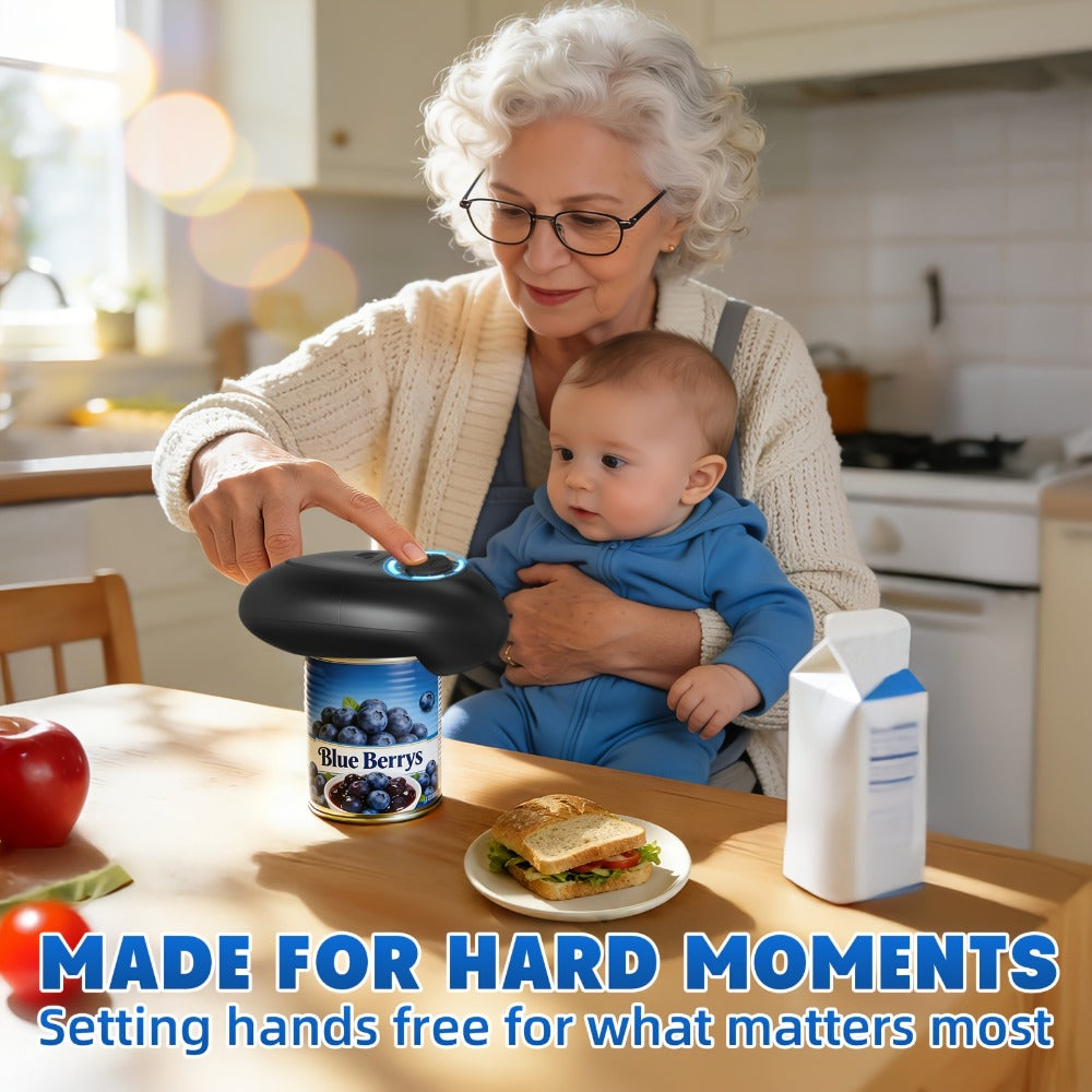 Electric Can Opener One-Touch Automatic – Smooth Edge Battery Operated Handheld Opener for All Can Sizes, Best Kitchen Gadget for Seniors, Arthritis & Weak Hands, Great Gift Idea - product image 8