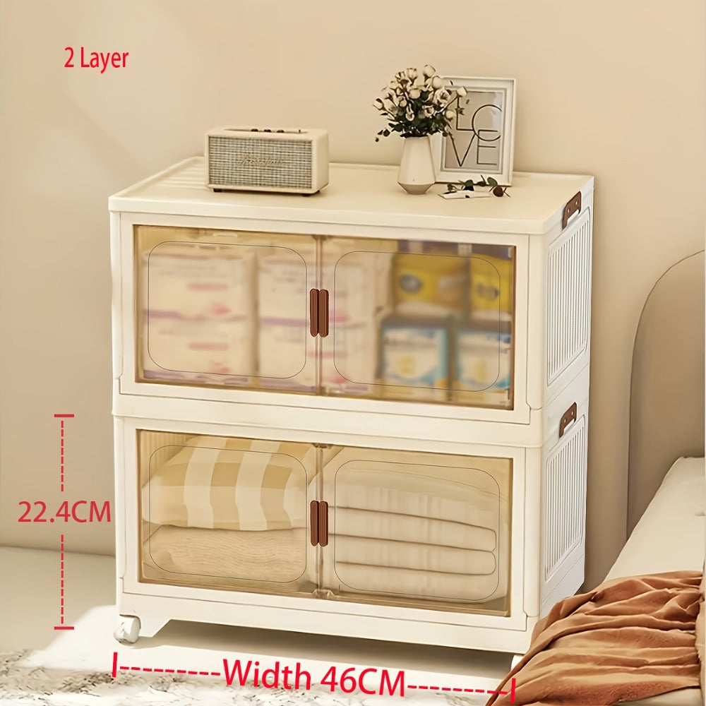 Foldable Storage Cabinet with Door – Multi-Layer Stackable Storage Box for Shoes, Clothes & Books | Large Closet Organizer for Bedroom, Bathroom, Kitchen, Office & Wardrobe - product image 13