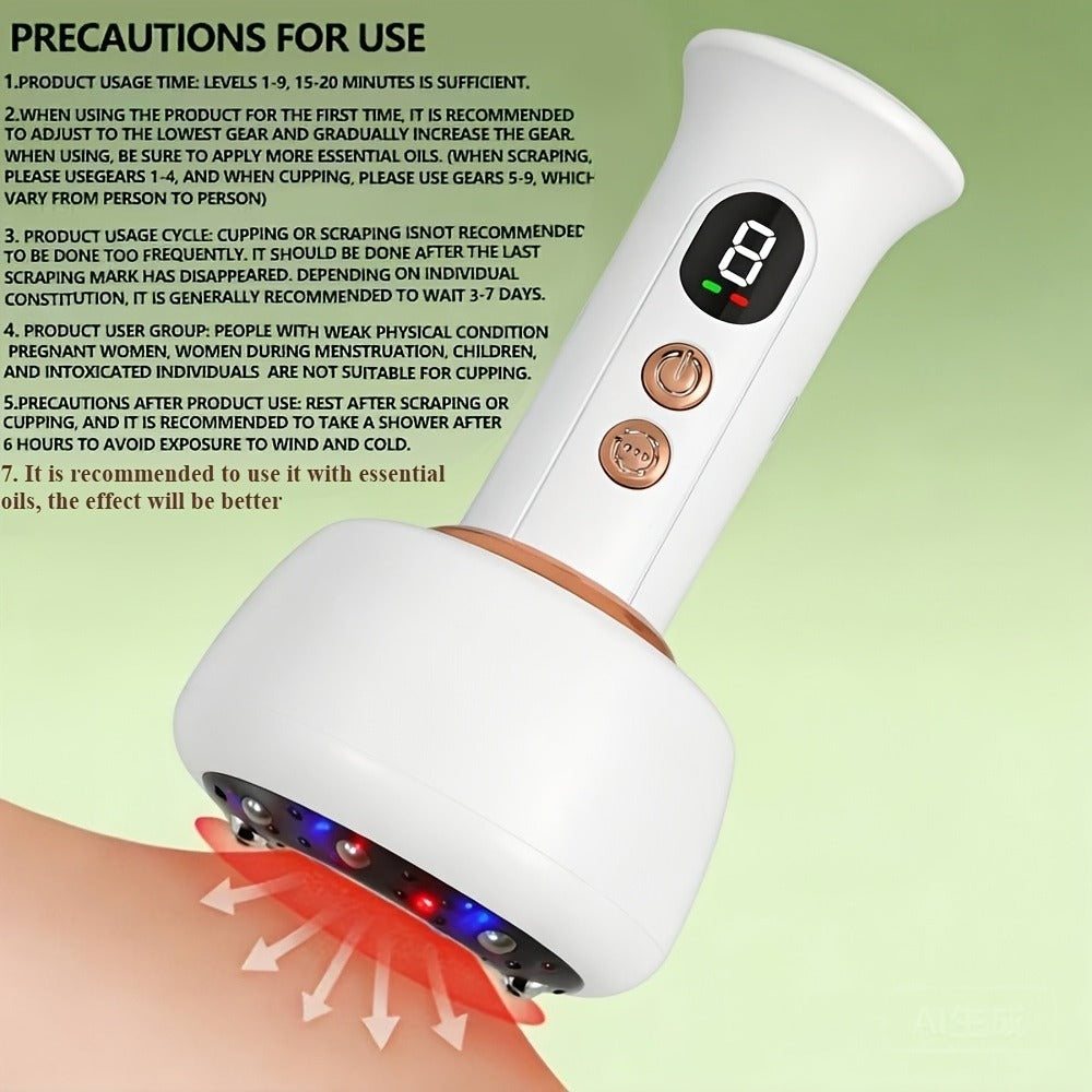 Vacuum Cupping Massager USB Rechargeable Scraping Massage Device Intelligent Suction Cup with 1200mAh Battery for Neck Shoulder Back Pain Relief Home Use - product image 11