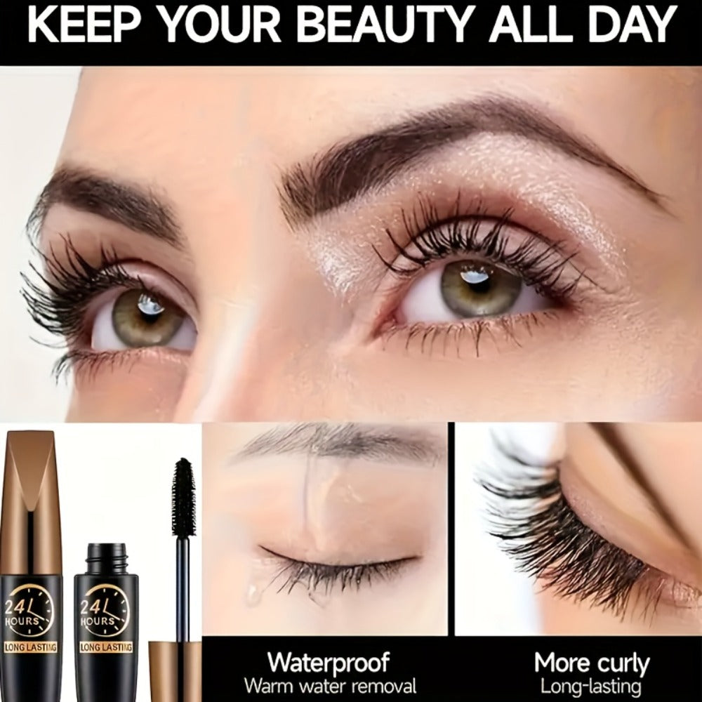 8D Fiber Mascara Set 2 Pcs Volumizing Lengthening Smudge-Proof Waterproof Long-Lasting Lash Extension Enhancer with Eyeliner Pencil Bold Black Eye Makeup Gift for Her - product image 14