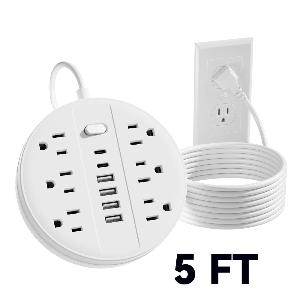 Surge Protector Power Strip 12-in-1 with 6 AC Outlets 4 USB-A 2 USB-C Flat Plug Wall Mount Overload Protection Desk Charging Station for Home Office Travel - product image 9