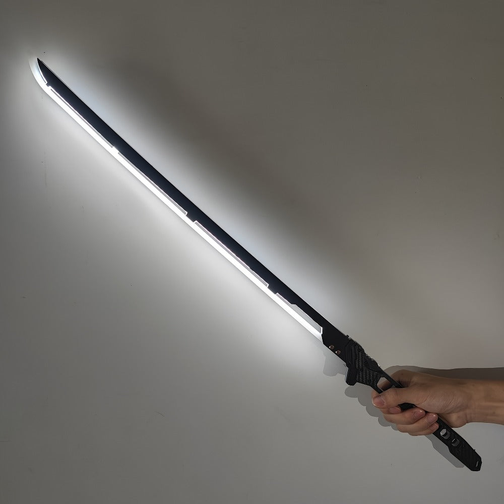 1:1 Scale Sci-Fi Glowing Sword for Cosplay Halloween Masquerade Party Display Collectible Blunt Safe Red Orange Green – LED Cyberpunk Katana Prop 80cm Acrylic - product image 25