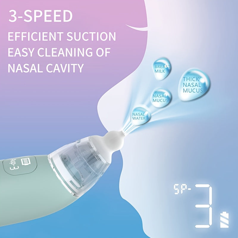 Electric Baby Nasal Aspirator with 3 Soft Silicone Tips, Adjustable Suction & Soothing Music/Light Suitable for, - Ear-Free Nose Sucker for Use, Operation - product image 4