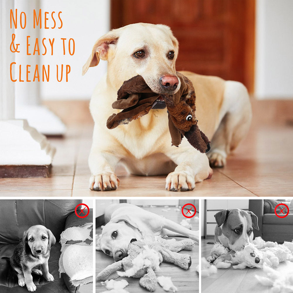 Squeaky Dog Toys 5-Pack No Stuffing Plush Chew Toy Bundle | Durable Animal Toys for Small Medium Large Dogs, Double Squeaker Puppy Teething Toy Set with Bonus - product image 6