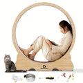 Cat Exercise Wheel 45-Inch XL Silent Running Wheel | Large Wooden Indoor Cat Treadmill with Carpeted Runway for Active Cats, Cat Fitness Wheel Gift for Cat - product image 3