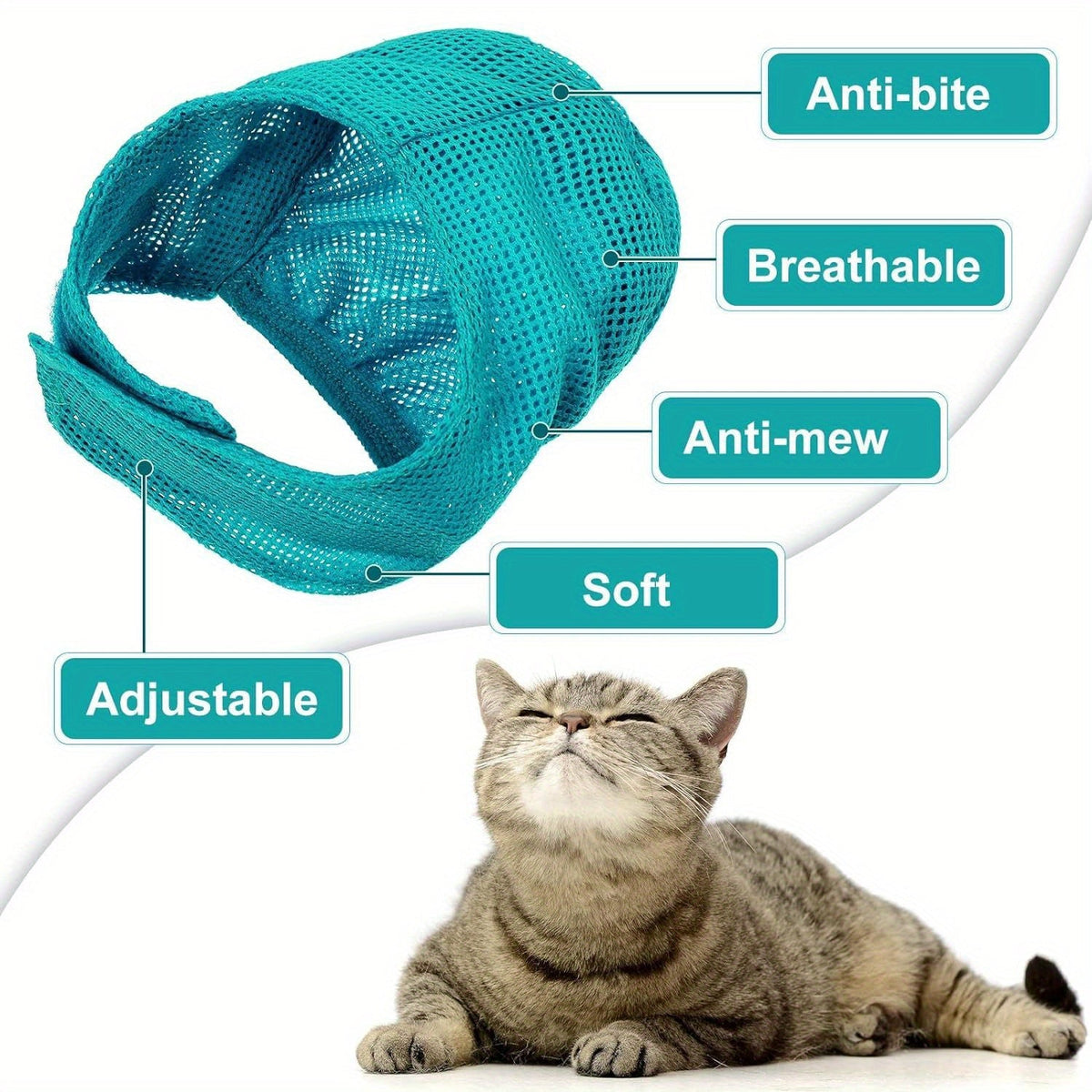Cat Grooming Kit 5-Piece Set | Complete Cat Care Tools for All Breeds & Ages | Ideal Gift for Cat Owners | Adjustable Bathing Bag, Nail Clippers, Flea Comb - product image 2