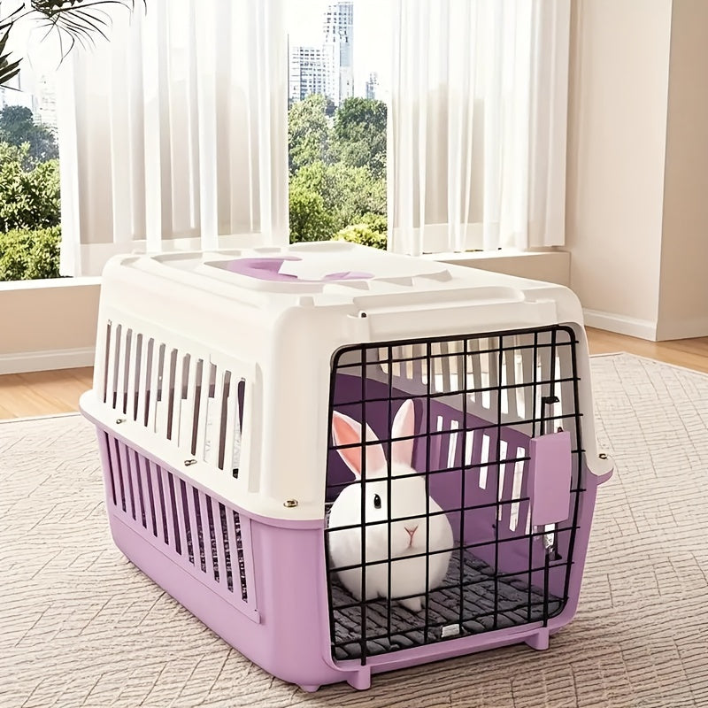 & FAA Certified Dog Cat Travel Crate, Breathable Portable Pet Carrier Box with Buckle Closure & Easy Assembly for Airplane Cabin Transport, 3 Colors 2 Sizes | Airline Approved Pet Carrier