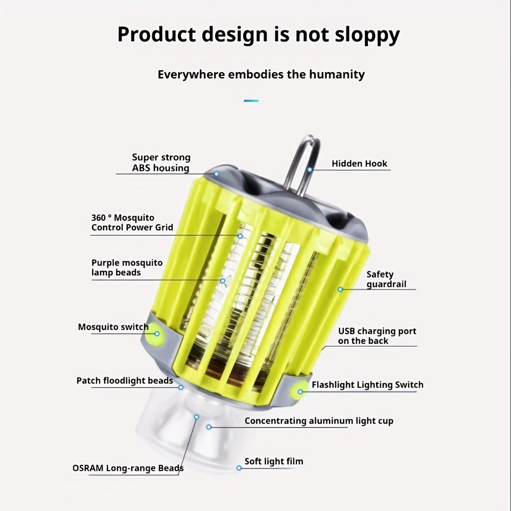 Mosquito Repellent 3-in-1 USB Rechargeable Portable LED Lantern, Indoor Outdoor Bug Repeller Camp Light with SOS Emergency Mode for Home Backyard Patio Camping Hiking Travel - product image 5